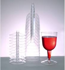 6 OZ PLASTIC WINE GLASS /  2-PIECE / SLEEVE OF 12
