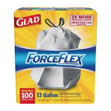 GLAD FORCEFLEX / 13 GAL DRAWSTRING / 100 PER CASE
