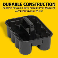 RUBBERMAID DELUXE JANITORIAL CLEANING CADDY / BLACK (EACH)