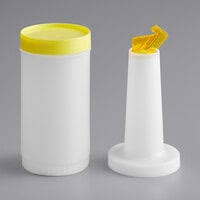 2 QT. WHITE POUR BOTTLE WITH YELLOW SPOUT AND CAP