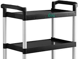 BLACK UTILITY / BUS CART WITH THREE SHELVES - 32" X 16"