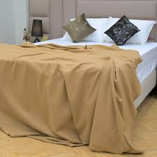 MICRO FLEECE BLANKET / TAN /  QUEEN / 94 X 90 (EACH)