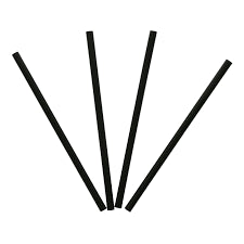 5.75" JUMBO STRAW / BLACK / UNWRAPPED / (50/250/12,500)
