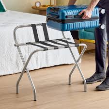LANCASTER TABLE & SEATING CHROME FOLDING LUGGAGE RACK