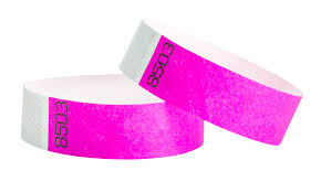 NEON PINK NUMBERED WRISTBANDS - BOX OF 500