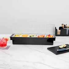 BAR CADDY / 5 COMPARTMENT / BLACK PLASTIC [EACH]