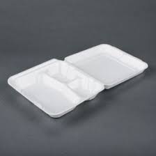 8 X 8 / 3 CMPMT / WHITE FOAM HINGED TRAY / 200 PER CS (CASE