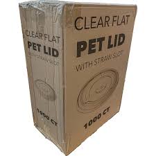 PET FLAT STRAW SLOT LID / FITS  12-24 OZ PET CUPS (10/100/1,0