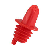 PLASTIC POURER WITH SANITARY SCREEN RED
