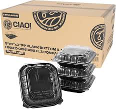 9 X 9 X 3 / PLATIC HINGED MICROWAVABLE 1 COMPARTMENT /