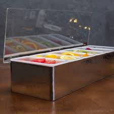 6 PINT CONDIMENT HOLDER FRUIT TRAY / STAINLESS STEEL (EACH)