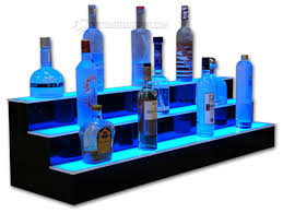 LIQUOR SHELF / 3 TIER / BLACK / MULTI COLOR LED'S / 48"