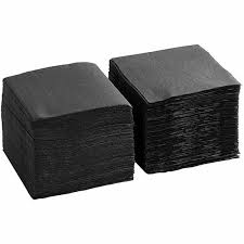 BEVERAGE NAPKIN / BLACK /  2 PLY / 1,000 PER CASE [BBNAP]