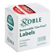 USE FIRST LABEL / ROUND / 3 INCH / WITH DISPENSER CARTON