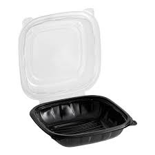 8 X 8 / MICROWAVEABLE 1-COMPARMENT BLACK / CLEAR