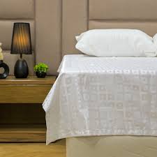 TOP SHEET / GEO BOX / SATIN STRIPE SQUARE PATTERN / QUEEN