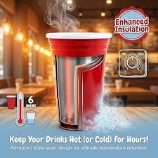 PARTY YARD / 24 OZ / WITH BLAC K LID & STRAW / RED (EACH)