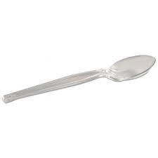 DIXIE / PLASTIC CUTLERY, HEAVYWEIGHT TEASPOON, CRYSTAL