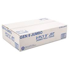 JUMBO ROLL BATH TISSUE / 9" / 2-PLY / 12 PER CASE [JTIS]