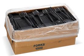 PLASTIC FORK / BLACK /  HEAVY WEIGHT / 1,000 PER CASE