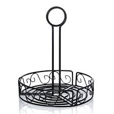 CONDIMENT CADDY WITH BUILT IN MERCHANDISING RING - BLACK