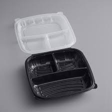 10 X 10 X 3 MICROWAVEABLE 1-COMPARMENT BLACK / CLEAR