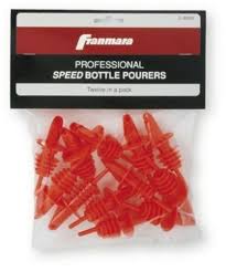 RED NEON PLASTIC POUR SPOUTS (DOZEN)