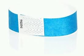 PAPER WRISTBANDS - 3/4" LIGHT BLUE - (500/BOX)
