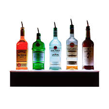 LIQUOR SHELF / 1 TIER / BLACK / MULTI COLOR LED'S / 36"