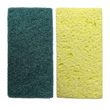HALF SPONGE / SCRUB/SCOUR YELLOW/GREEN (300/CS)