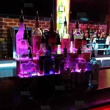 LIQUOR SHELF / 3 TIER / WILD CHERRY / MULTI COLOR LED'S /