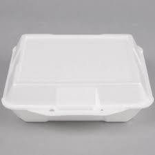 GENPAK 9" WHITE 3-COMPARTMENT FOAM PLATE - 4/125 CASE (500)