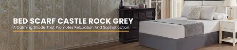 CHENILLE BED SCARF / QUEEN / CASTLE ROCK GREY / 26 X 94