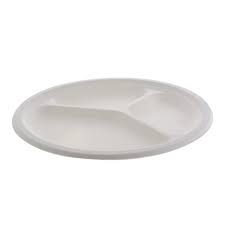 PACTIV / 10.25" FOAM PLATE / WHITE / 3 COMPARTMENT / 500