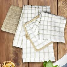 KITCHEN TOWEL / 15 X 25 / OFF WHITE-TAN / DOZEN (12DZ/CS)