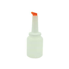 2 QT. WHITE POUR BOTTLE WITH ORANGE SPOUT AND CAP
