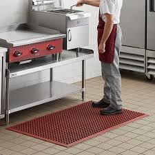 3' x 5' GREASE RESISTANT RED RUBBER ANTI-FATIGUE FLOOR MAT