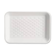 SUPERMARKET TRAY, FOAM, WHITE, 8-1/4X5-3/4, 125/BAG