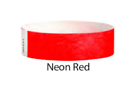 NEON RED NUMBERED WRISTBANDS - BOX OF 500