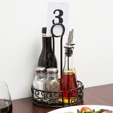 BLACK ROUND MEDITERRANEAN WROUGHT IRON CONDIMENT CADDY