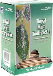 INDIVIDUAL WRAPPED MINT TOOTHPICKS - BOX OF 1,000