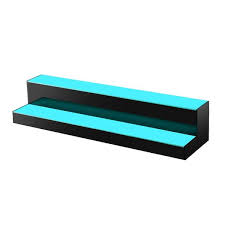 LIQUOR SHELF / 2 TIER / BLACK / MULTI COLOR LED'S / 30"