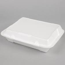 10 INCH 3 COMPARTMENT FOAM TRAY - WHITE - CASE 500
