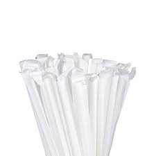 PAPER STRAWS WRAPPED / WHITE / BARCONIC BIODEGRADABLE 7 3/4"