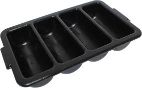 CUTLERY BIN BLACK - 4 COMPARTMENT [EACH]