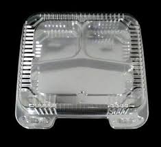 8.3 X 8.3 / 1 CMPMT / CLEAR PLASTIC HINGED TRAY (250/CS)