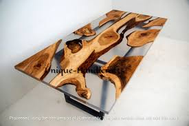 24" X 30" WOODEN TABLE TOP / CLEAR EPOXY FINISH