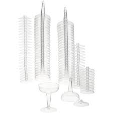 COMET PLASTIC CHAMPAGNE GLASSES, 4 OZ., CLEAR,