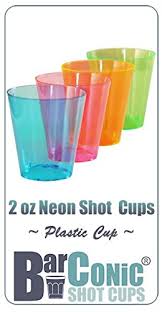 2 OZ PLASTIC SHOT CUPS / ASSORTED NEON (60/PACK)