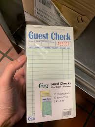 GUEST CHECK / 2 PART GREEN AND WHITE / CARBON (50/CASE)